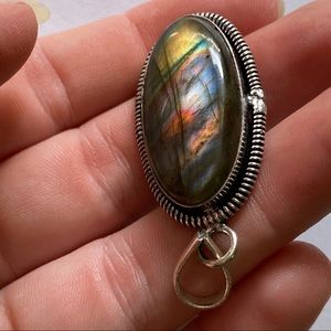 Natural Labradorite Spectrolite Pendant